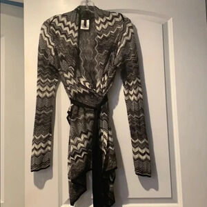 BCBG MaxAzria Silk Wrap Sweater Medium